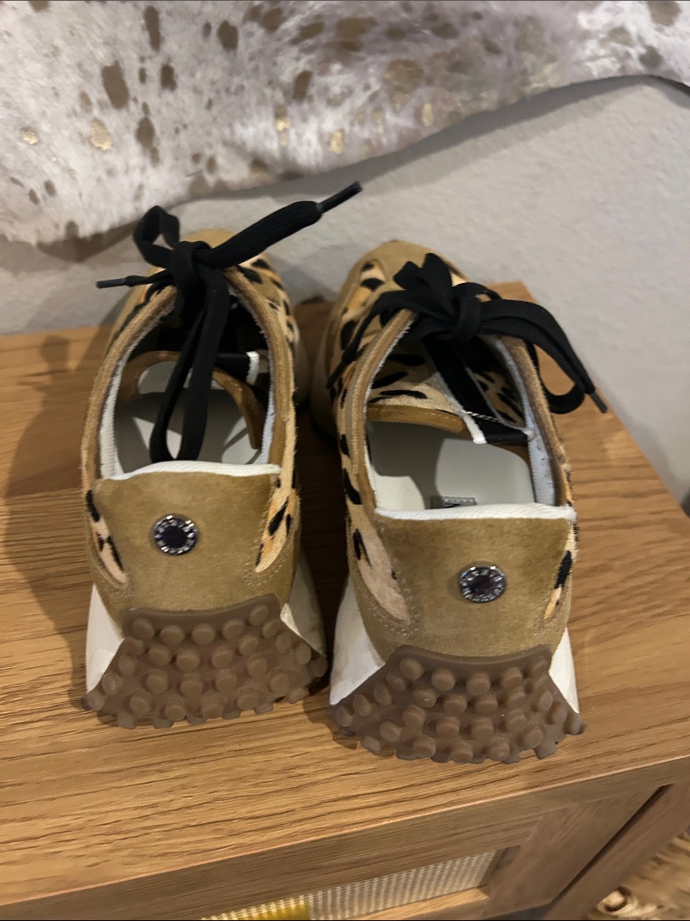 Steve Madden Campo 6 leopard Suede & Platform Sneakers - Tan/Black - Picture 6 of 7